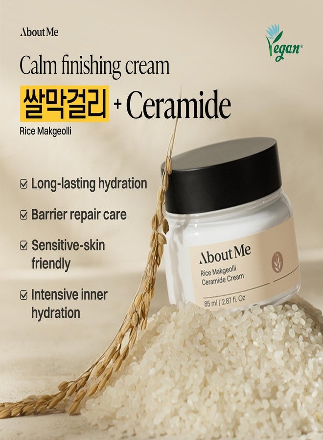 About Me Rice Makgeolli Ceramide Cream – Korean Traditional Fermentation Face Moisturizer for Dry Sensitive Skin – Daily Care with 6 Ceramides & Shea Butter – Korean Skin Care – 2.87oz, 85ml - Image 2